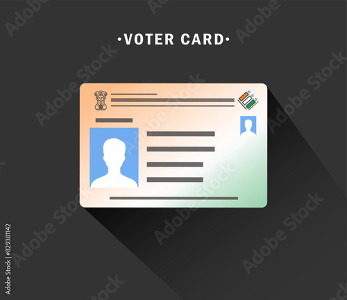 Vector illustration of Indian Voter Identification Card. India's National Voters Day, Concept of Election in India