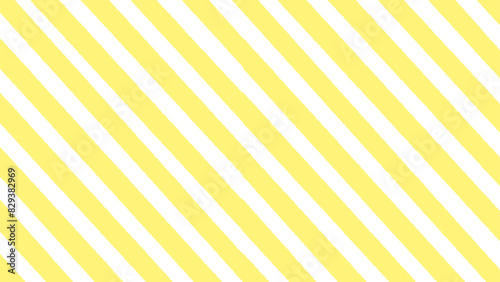 手描きの黄色と白の斜めストライプの背景 - シンプルでおしゃれなバナー - 16:9