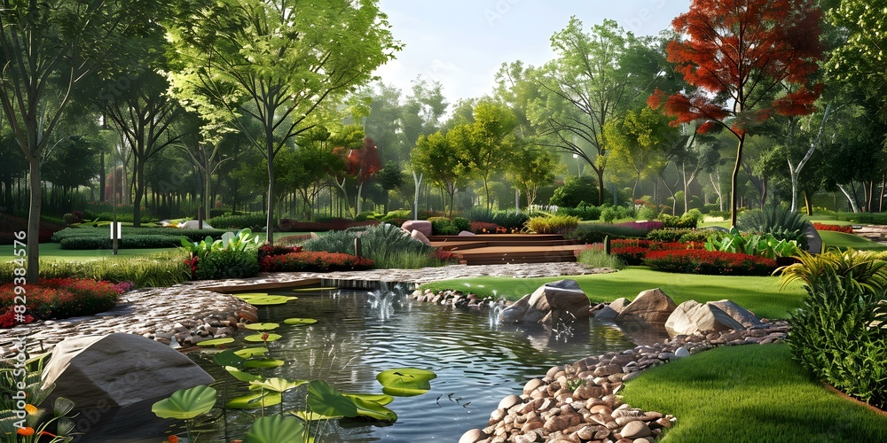 Fototapeta premium A lush green park