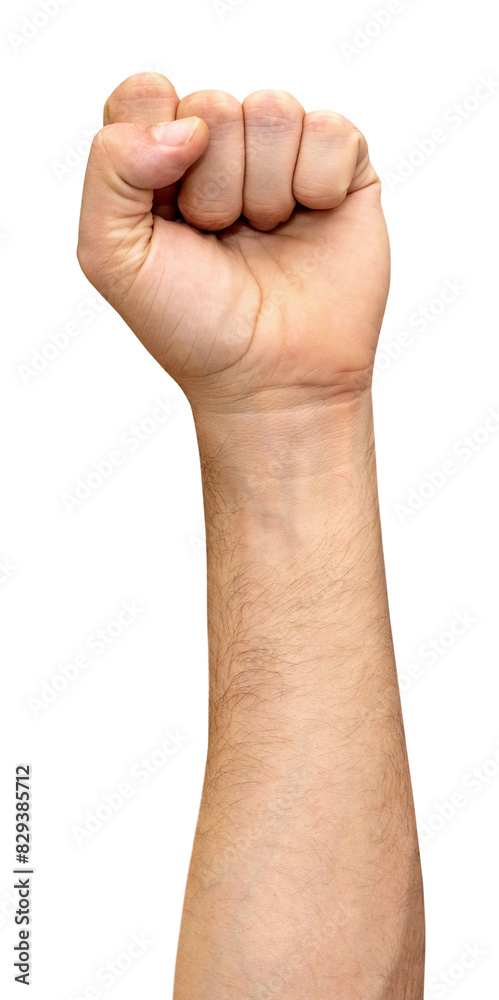 Isolated raised fist or clenched fist gesture. A symbol of solidarity, support, greeting, expressing unity, strength. Isolated raised fist or clenched fist gesture. A symbol of solidarity, support, greeting, expressing unity, strength.