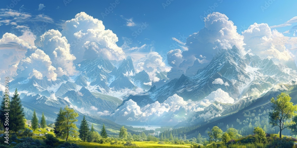 Obraz premium The mountain scenery is beautiful