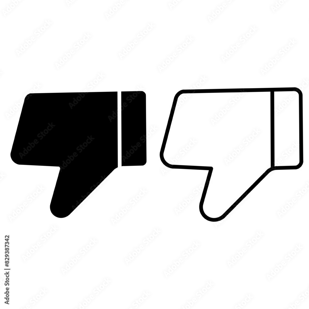 Thumbs down dislike, hate or thumbs down dislike for social networks, art icon for apps and websites. Bad choice sign. Voting. Disapproval isolated vector icon Thumbs down dislike, hate or thumbs down dislike for social networks, art icon for apps and websites. Bad choice sign. Voting. Disapproval isolated vector icon