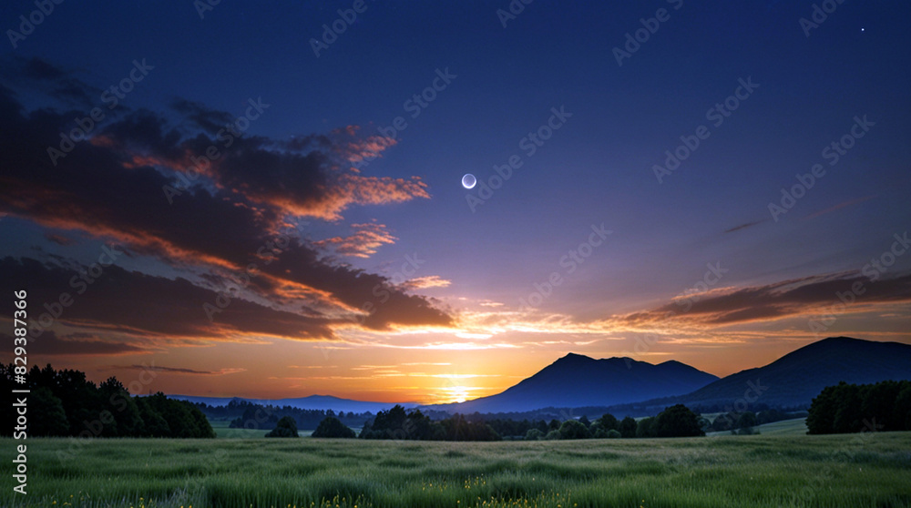 Fototapeta premium Dramatic sunset sky panorama with Cumulus clouds. Seamless in spherical equirectangular format. Complete zenith for 3D visualization, game and sky 