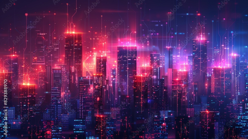Futuristic Smart Cyber City: Innovative Urban Landscape in Digital Circuitry, futuristic technology concept, graphic banner design Futuristic Smart Cyber City: Innovative Urban Landscape in Digital Circuitry, futuristic technology concept, graphic banner design