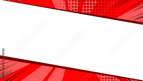Comic cartoon thumbnail video template background on red