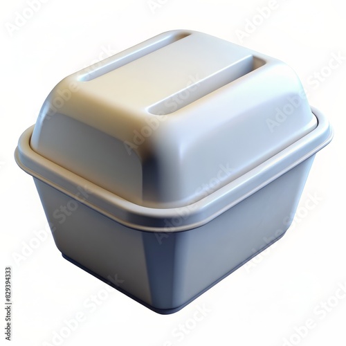 3D Render of a Styrofoam Esky Cooler, on isolated white background, Generative AI photo