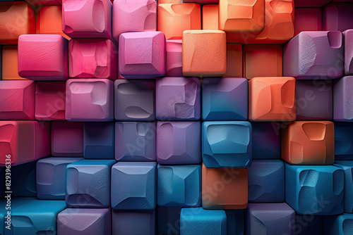 A vibrant background featuring an array of colorful cubes arranged in an intricate pattern. Created with Ai