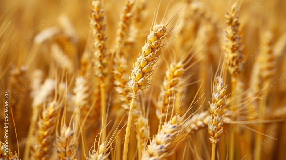 Background of ripening ears of wheat field and sunlight. Crops field. Field landscape Background of ripening ears of wheat field and sunlight. Crops field. Field landscape