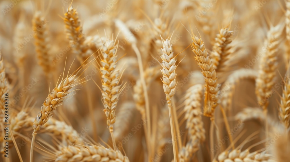 Background of ripening ears of wheat field and sunlight. Crops field. Field landscape Background of ripening ears of wheat field and sunlight. Crops field. Field landscape