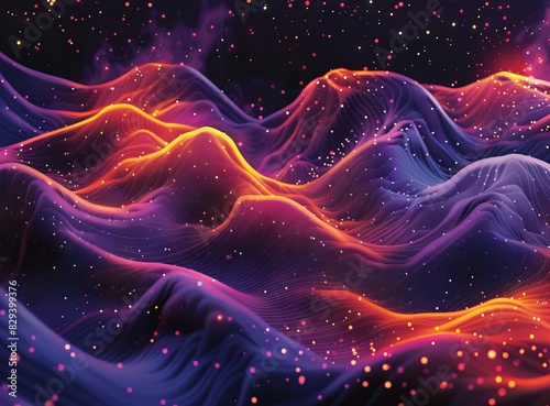 Wavy and Colorful Surreal Hills
