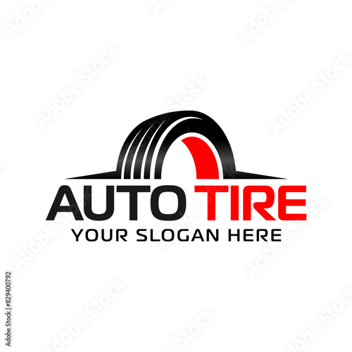 tire and wheels logo, automotive logo design template