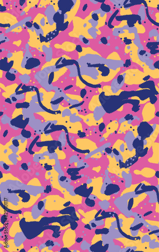 Neon color pixelated camouflage patterns