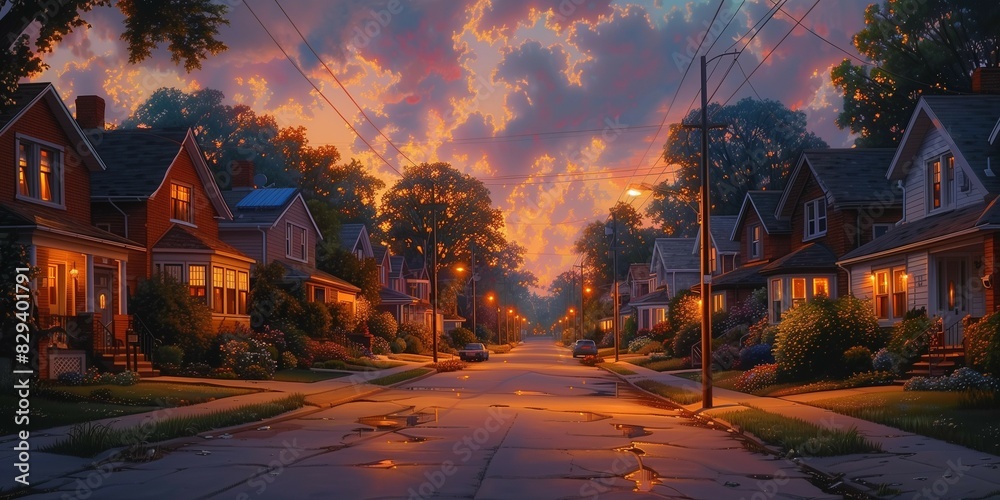 Peaceful Evening Glow, generative ai Peaceful Evening Glow, generative ai