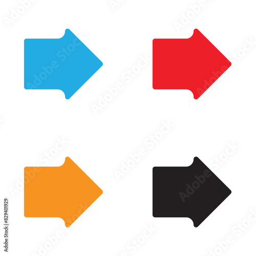 thick arrow icon set vector in two styles isolated on white and black background . next arrow icon, Vector illustration . EPS 10