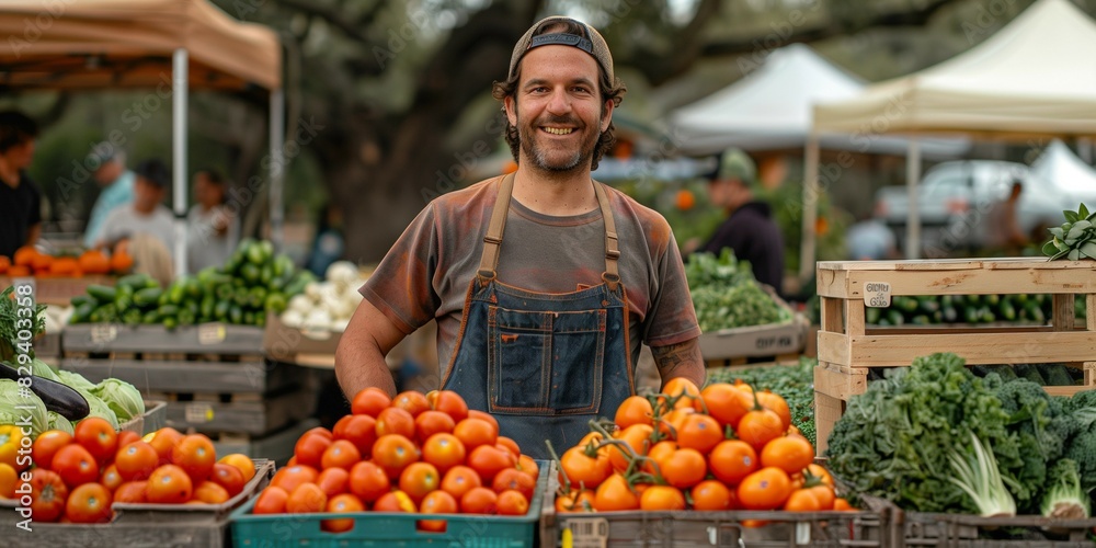 Organic Produce Stalls at Sustainable Market, generative ai Organic Produce Stalls at Sustainable Market, generative ai