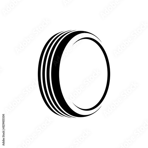 Tire logo design. Vector illustration black tire 6