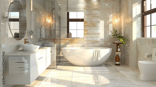 A Modern Bathroom Design with Elegantly Appointed Fixtures and Finishes