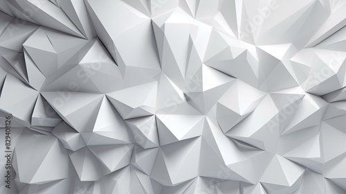 White shaded abstract geometric pattern. Origami paper style.
