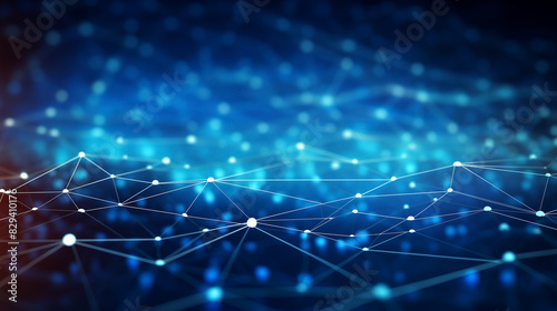 The futuristic background features an abstract blue network, illustrating the concept of technology and science in modern tech connections. network, background, technology, futuristic, connection,