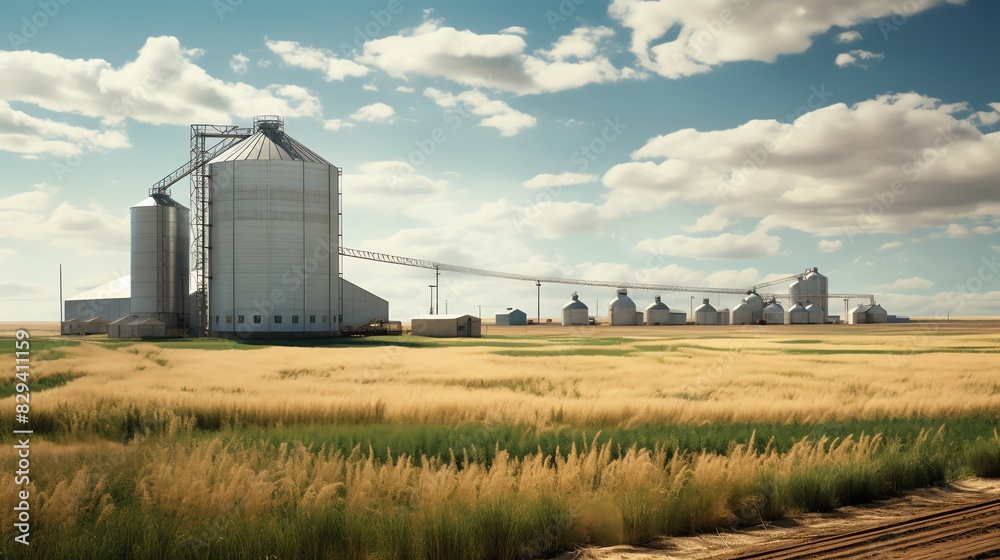 Big Grain Storage Tank at Feed Mill Factory Big Grain Storage Tank at Feed Mill Factory