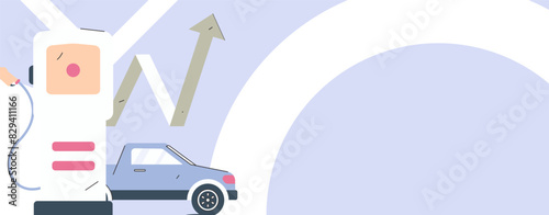 Vector Internet operation hand-drawn illustration of people getting discounts for refueling their cars
