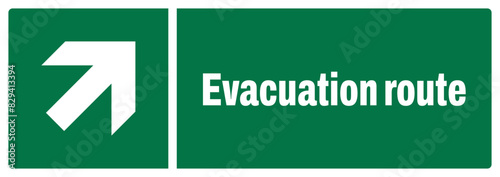 ISO emergency and first aid safety signs_evacuation route-06 landscape size 1/2 a4,a3,a2,a1