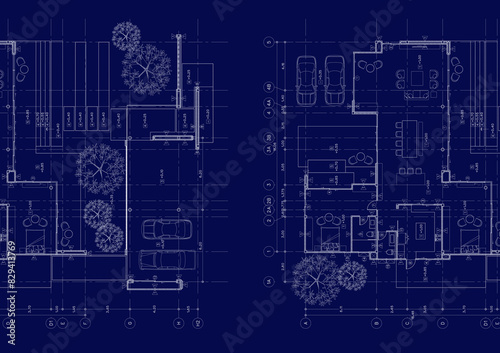 Floor plan designed building on the drawing.