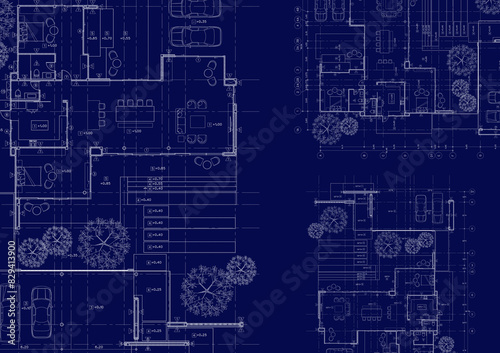 Floor plan designed building on the drawing.