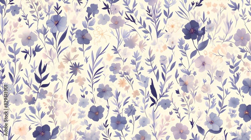 Achieve cool elegance with this floral pattern with silver accents. Elegance Floral Background.