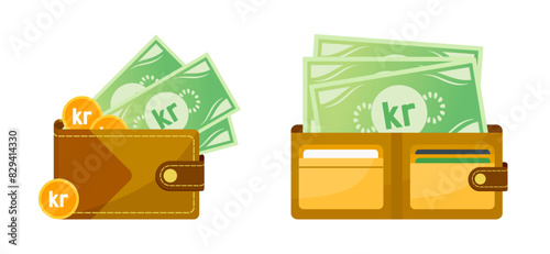 Wallet with Krona or Krone Money