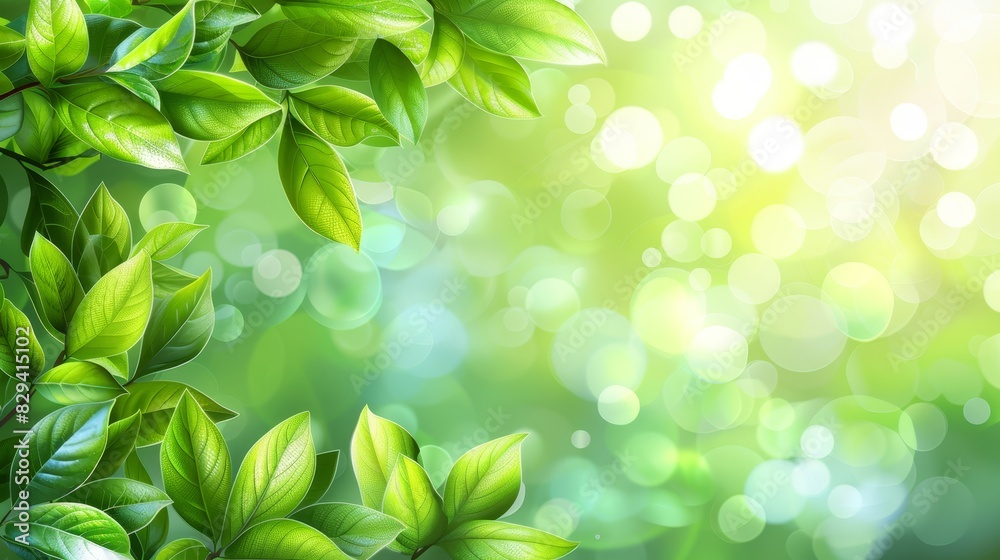 A close-up of a green leafy background with a shallow depth of field, featuring a bright highlight and a blurred layer of leaves at the top A close-up of a green leafy background with a shallow depth of field, featuring a bright highlight and a blurred layer of leaves at the top