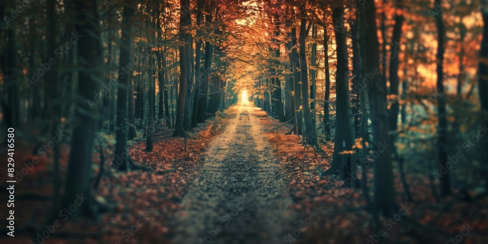 Obraz premium Dirt path in forest 