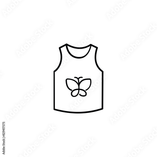 Sleeveless Shirt Line Style Icon Design