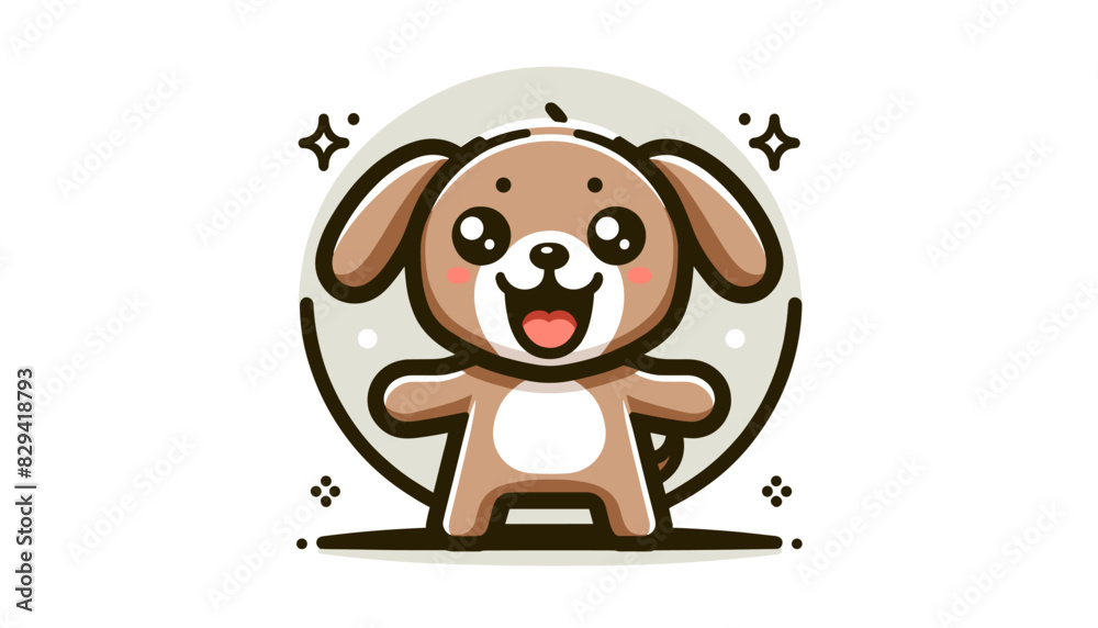 Obraz premium Concept of an image of a cute and expressive dog. Vector illustration.