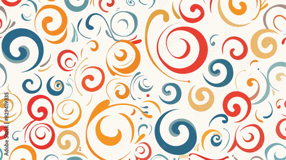 Seamless pattern background with swirls on white background