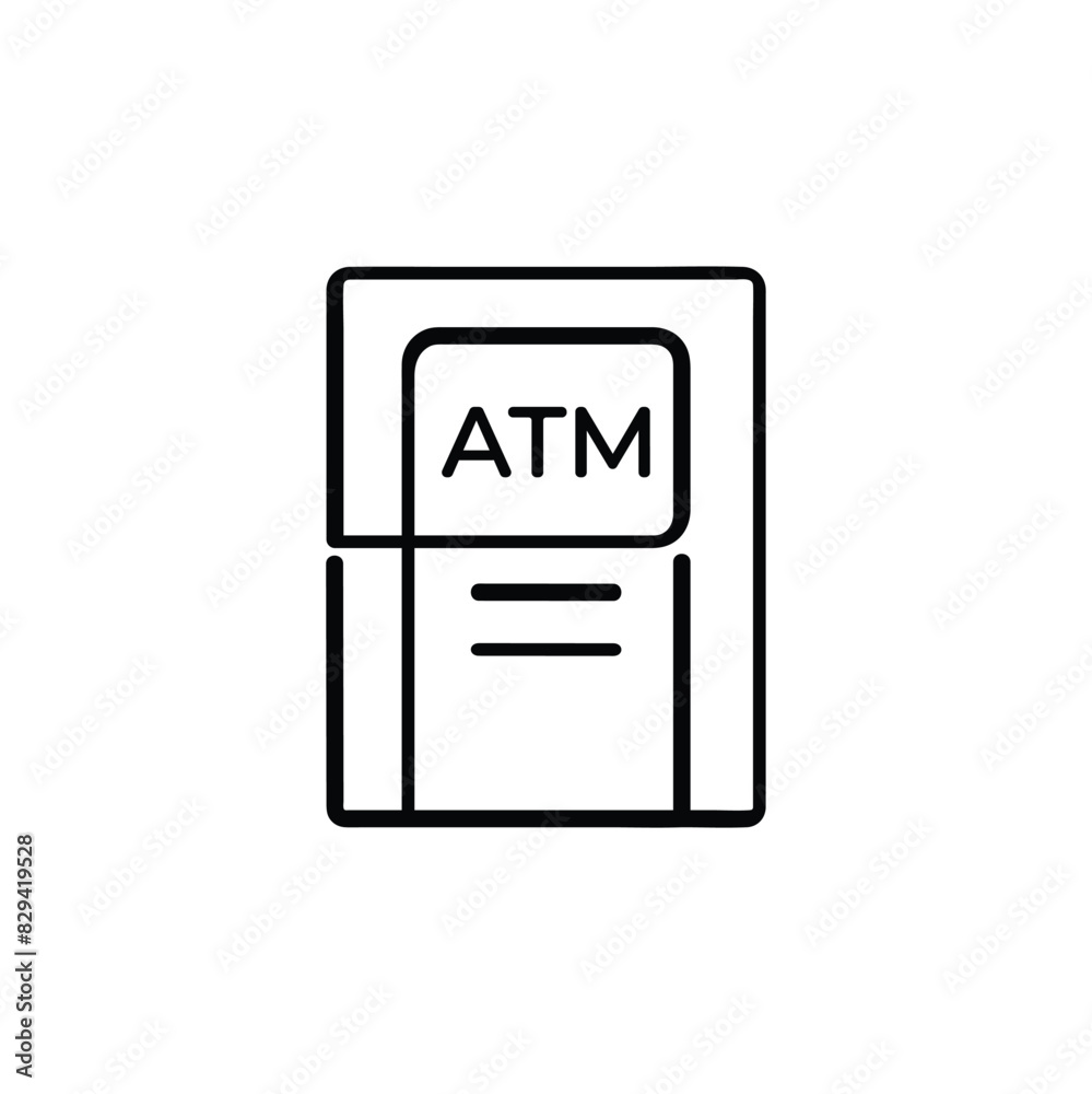 ATM Line Style Icon Design ATM Line Style Icon Design