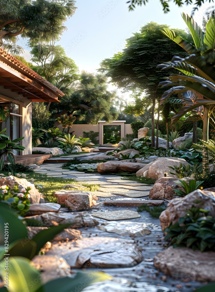 Fototapeta premium The landscape design renderings of natural landscape