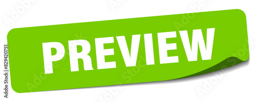 preview sticker. preview label