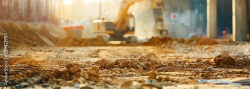 Construction site background. Urban development. Blurred background