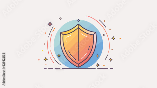 Shield icon on light background. Protect symbol. Secu photo