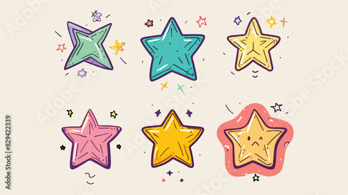 Shine and sparkle stars icon on light background. Cle