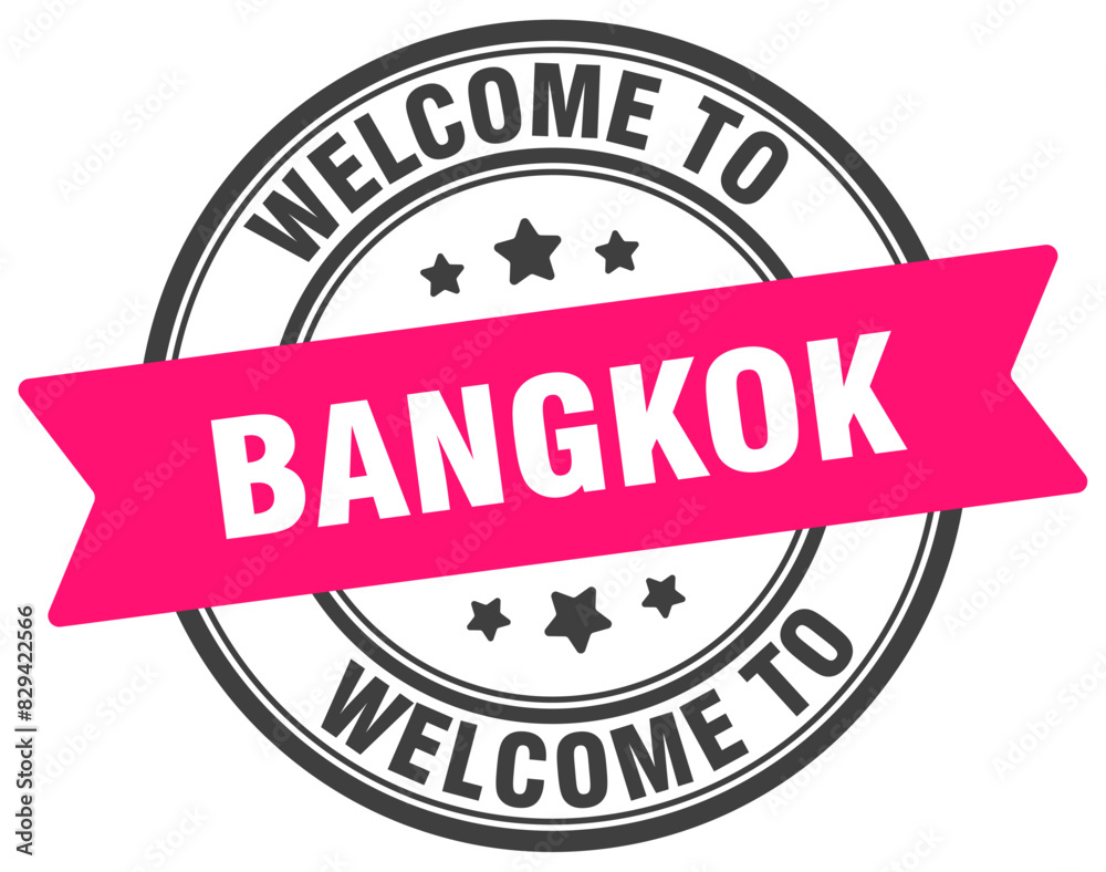 Welcome to Bangkok stamp. Bangkok round sign