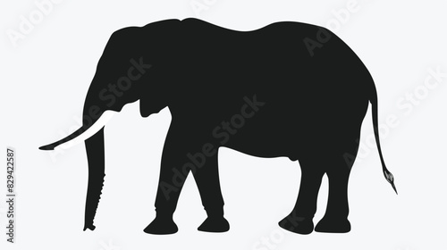 Silhouette of a elephant side view. Vector illustration