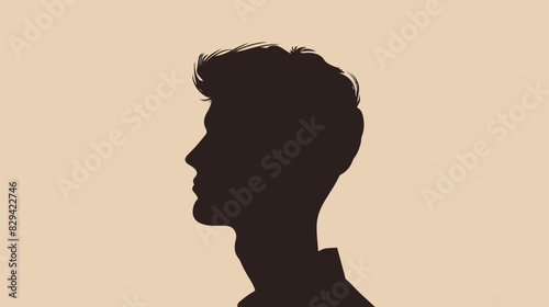 Silhouette of a man in profile. background shape. Vector illustration