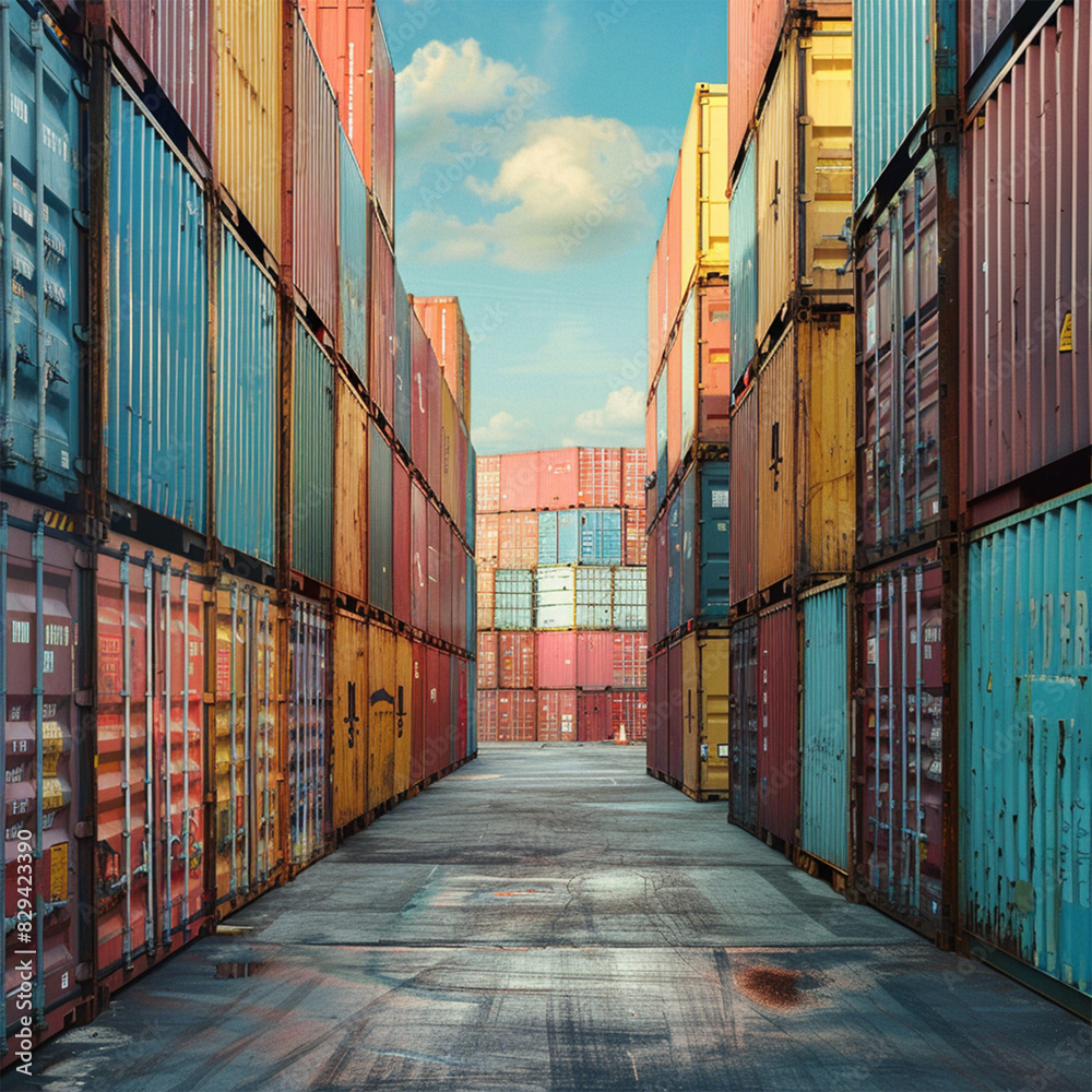 Fototapeta premium containers at the port