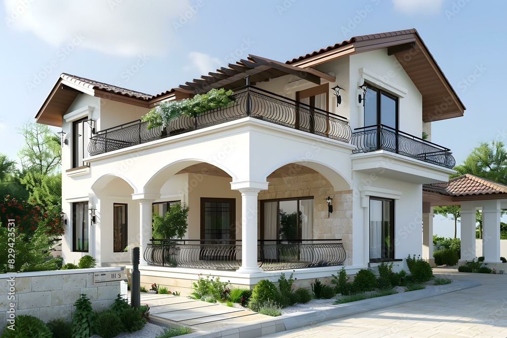 Fototapeta premium Spanish style villa