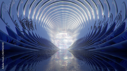 Glass tunnel with reflectio...