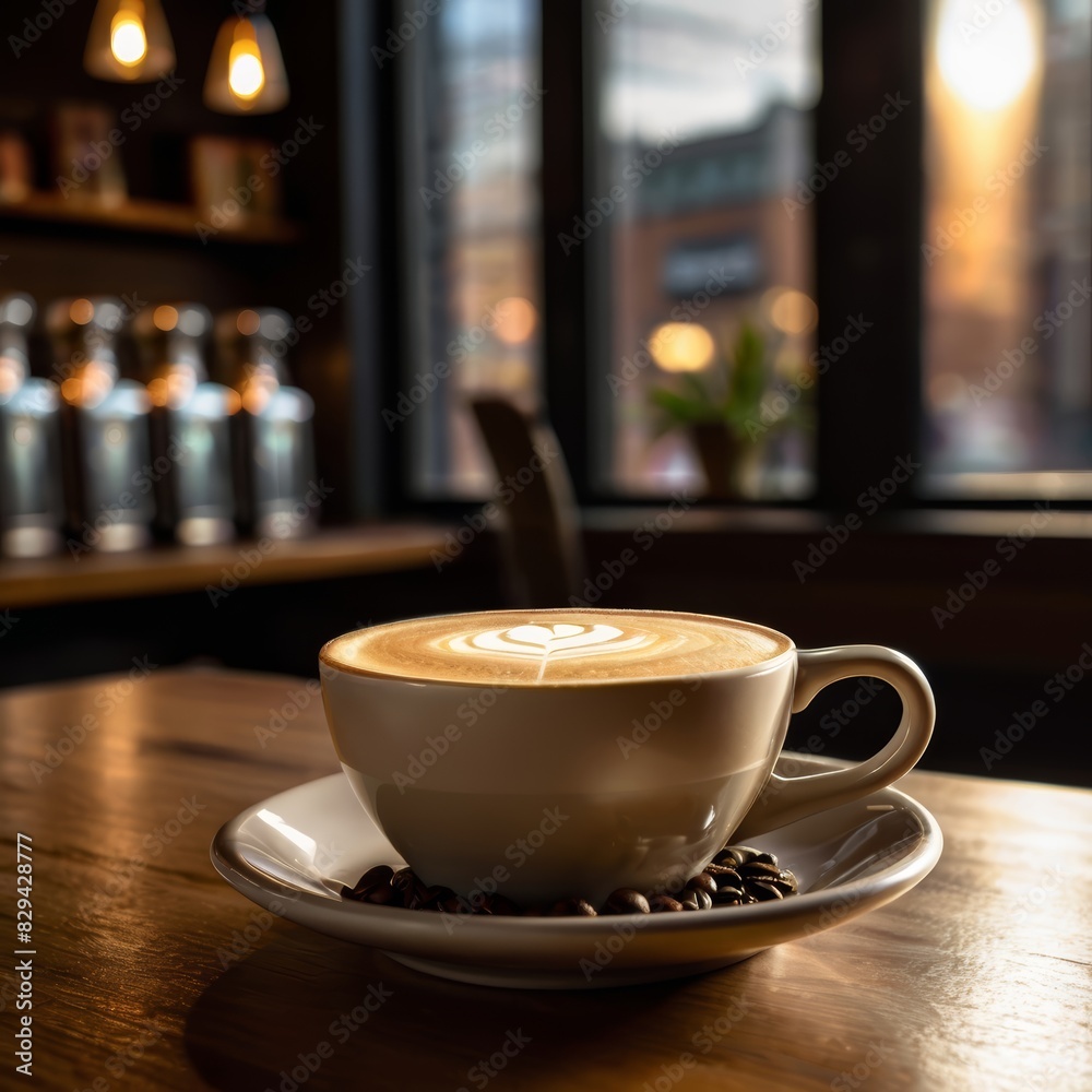 cup of coffee on the table cup of coffee on the table