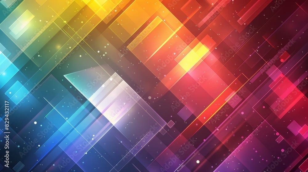 Vibrant Diversity and Inclusion: Abstract Rainbow Geometric Shapes Background Vibrant Diversity and Inclusion: Abstract Rainbow Geometric Shapes Background