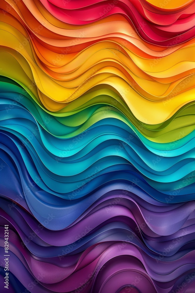 Vibrant Rainbow Waves of Pride: Abstract Illustration Celebrating Diversity and Equality Vibrant Rainbow Waves of Pride: Abstract Illustration Celebrating Diversity and Equality